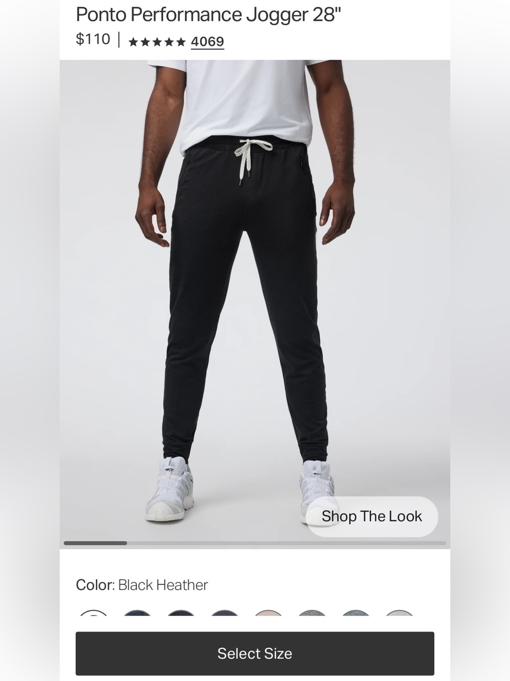 Vuori Men's Black Heather Proto Jogger 28” - Size Small